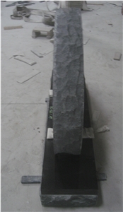 Black Granite Gravestone Upright Monument 02