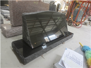 Black Granite Headstone Slants Monument 02