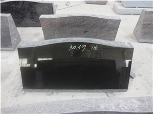 Black Granite Headstone Slants Monument 02