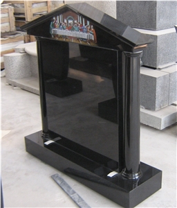 Black Granite Laser Engraving Upright Monument 18