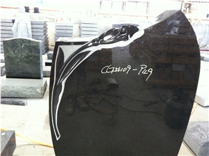 Black Granite Polish Standing Upright Monument 06
