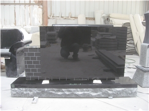 Black Granite Tombstone Design Upright Monument 34