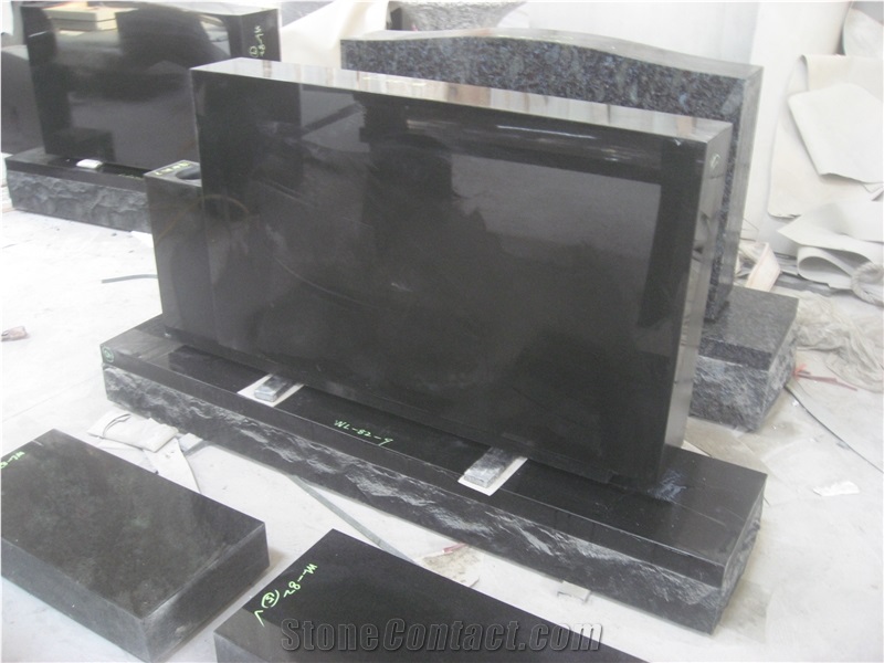 Black Granite Tombstone Design Upright Monument 34