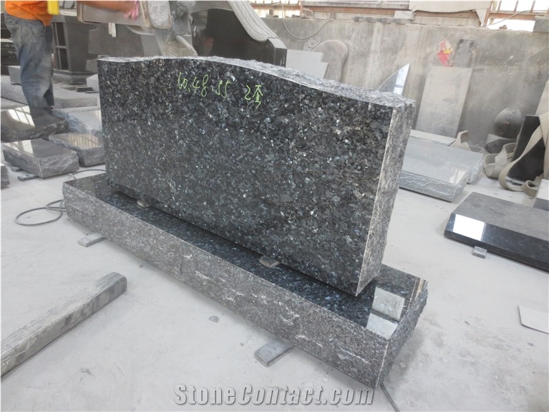 Blue Gravestone Monument Upright Headstone 04