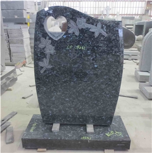 Blue Pearl Granite Gravestone Upright Headstone 06