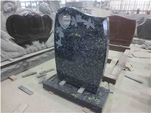 Blue Pearl Granite Gravestone Upright Headstone 06