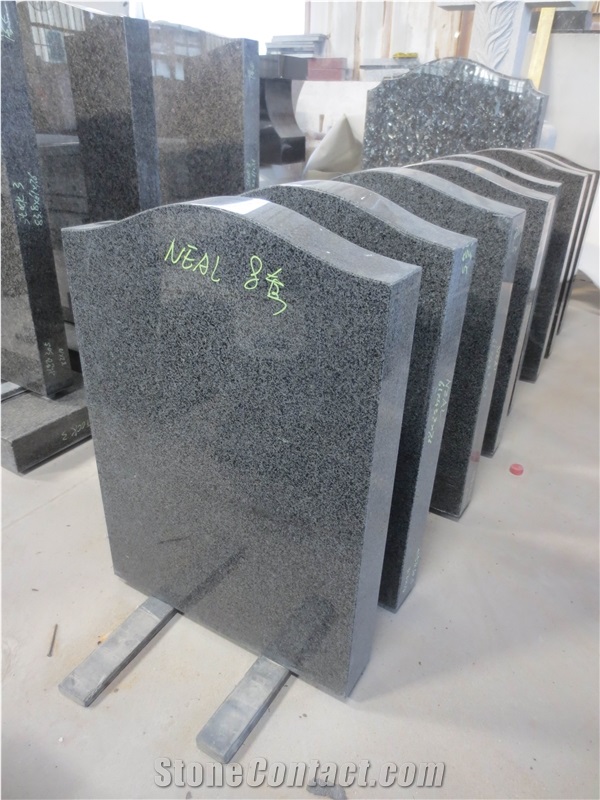 Blue Pearl Granite Gravestone Upright Headstone 06