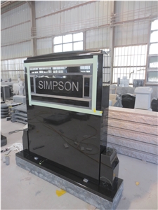 China Black Granite Lettering Upright Monument 09