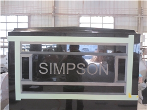 China Black Granite Lettering Upright Monument 09