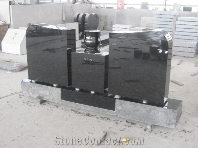 Chinese Black Granite Cemetery Monument 29