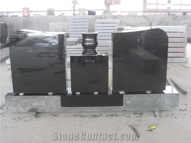 Chinese Black Granite Cemetery Monument 29