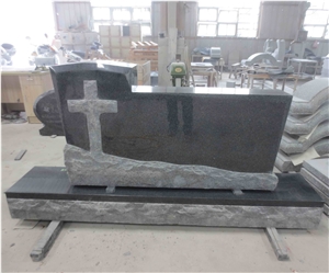 Dark Impala Cross Tombstone Upright Monument 03