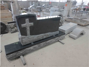 Dark Impala Cross Tombstone Upright Monument 03