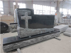 Dark Impala Cross Tombstone Upright Monument 03