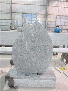 G633 Grey Granite Cemetery Upright Headstones 02