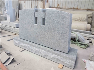 Grey Granite Cross Grave Upright Headstones 04