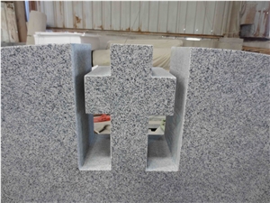 Grey Granite Cross Grave Upright Headstones 04