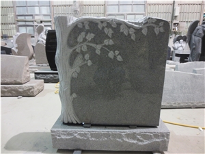 Grey Granite Gravestone Upright Headstones 09