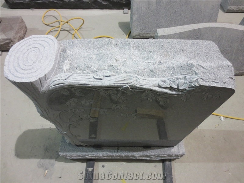 Grey Granite Gravestone Upright Headstones 09