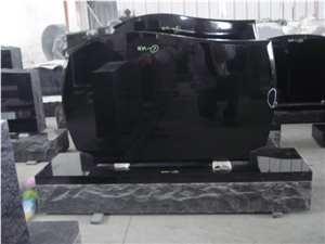 Hot Sale Black Granite Upright Monument 05-1