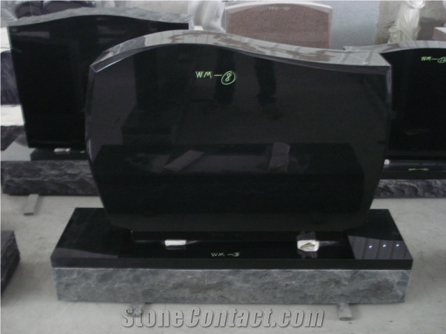 Hot Sale Black Granite Upright Monument 05-1