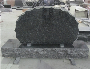 Ice Blue Granite Graveyard Upright Gravestone 02