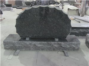 Ice Blue Granite Graveyard Upright Gravestone 02