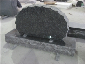 Ice Blue Granite Graveyard Upright Gravestone 02