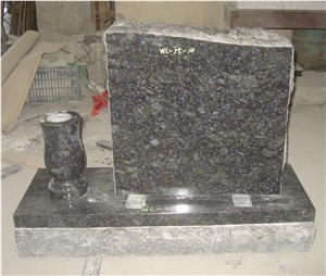 Ice Blue Monument with Vase Upright Gravestone 03
