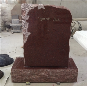 Imperial Red Graveyard Upright Headstone 02