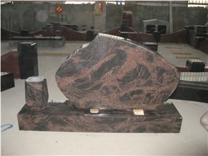India Aurora Granite Cemetery Upright Tombstone 01