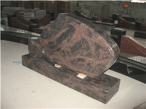 India Aurora Granite Cemetery Upright Tombstone 01