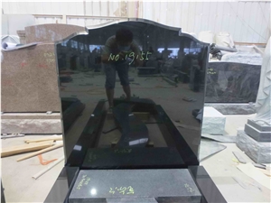 Indian Black Granite Hot Sale Engraved Tombstone