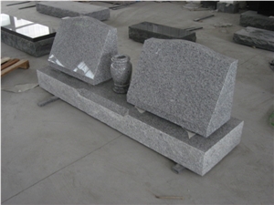 Light Grey Granite Gravestone Slants Headstones 03