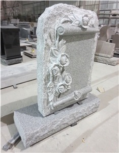 Light Grey Granite Monuments Upright Headstones 08