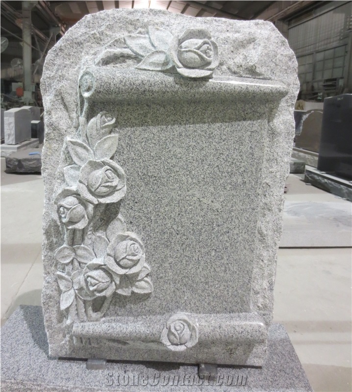 Light Grey Granite Monuments Upright Headstones 08