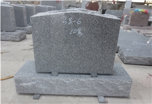 Light Grey Granite Rough Upright Headstones 01