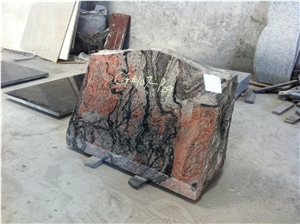 Multicolor Red Gravestone Slants Tombstones 01