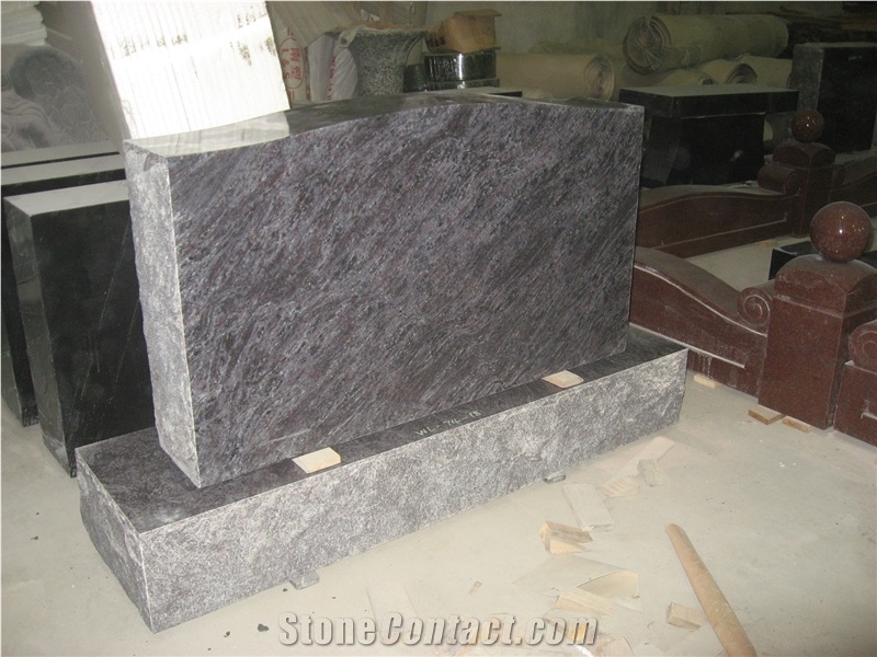 Paradiso Granite Engraved Tombstone Upright Monuments 04