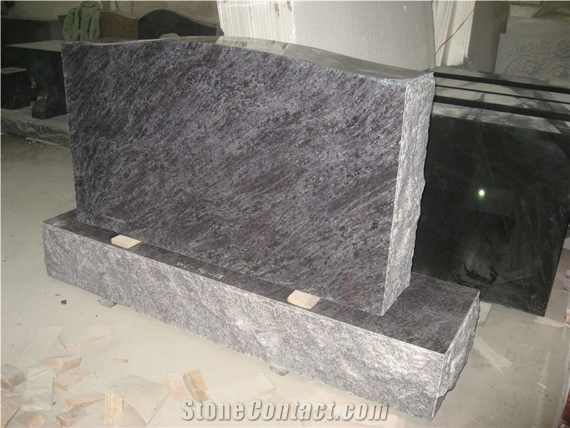 Paradiso Granite Engraved Tombstone Upright Monuments 04
