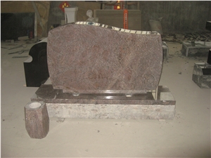 Paradiso Granite Engraved Tombstone Upright Monuments 04