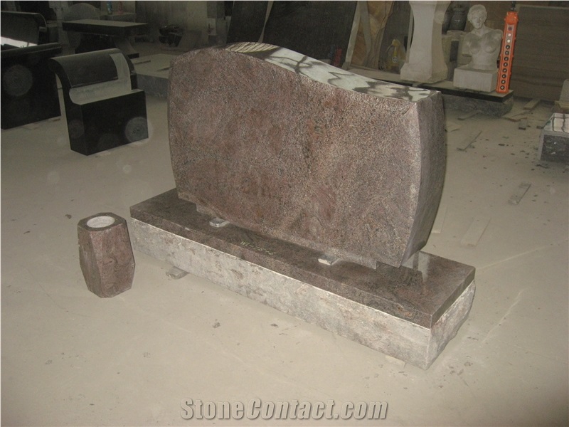 Paradiso Granite Engraved Tombstone Upright Monuments 04