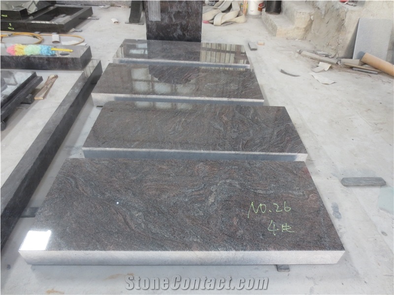 Paradiso Purple Granite Monuments Flats Gravestone