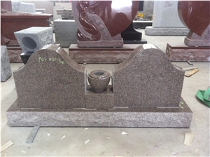 Red Granite Cemetery Upright Gravestone 01