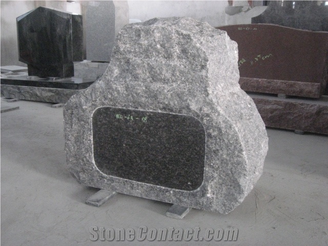 Tan Brown Tombstone Headstone Monument Engraved
