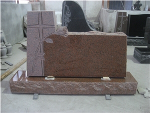 Tianshan Red Engraved Upright Gravestone 05