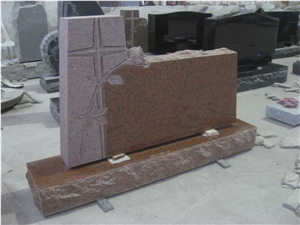 Tianshan Red Engraved Upright Gravestone 05