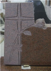 Tianshan Red Engraved Upright Gravestone 05