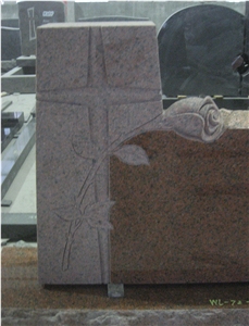 Tianshan Red Engraved Upright Gravestone 05