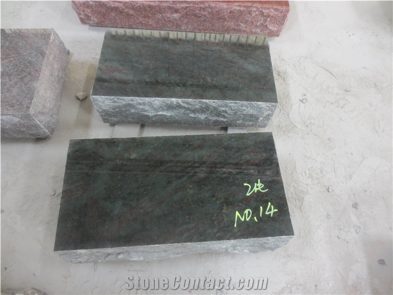 Tropical Green Granite Gravestone Flats Tombstone